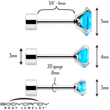 Load image into Gallery viewer, Blue CZ Flat Back Stud Earrings - 3 Pairs
