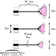 Load image into Gallery viewer, Pink CZ Flat Back Stud Earrings - 3 Pairs
