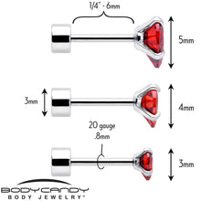 Load image into Gallery viewer, Red Heart CZ Flat Back Stud Earrings - 3 Pairs
