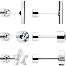 Load image into Gallery viewer, Classic Style Flat Back Stud Earrings - 3 Pairs
