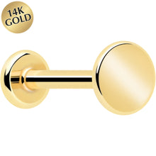 Load image into Gallery viewer, 14k Solid Yellow Gold 3mm Disc Threadless Push In Flat Back Stud
