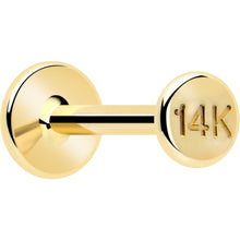 Load image into Gallery viewer, 14k Solid Yellow Gold 3mm Disc Threadless Push In Flat Back Stud
