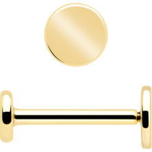 Load image into Gallery viewer, 14k Solid Yellow Gold 3mm Disc Threadless Push In Flat Back Stud
