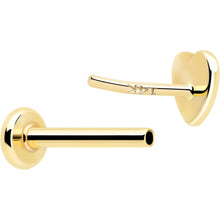 Load image into Gallery viewer, 14k Solid Yellow Gold 3mm Heart Threadless Push In Flat Back Stud
