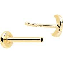Load image into Gallery viewer, 14k Solid Yellow Gold 3mm Moon Threadless Push In Flat Back Stud
