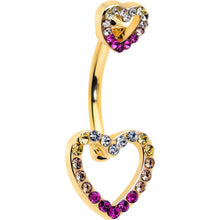 Load image into Gallery viewer, Romance Gem Open Heart Valentine Double Mount Belly Ring
