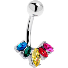 Load image into Gallery viewer, Rainbow Gem Pride Fancy Glam Belly Ring
