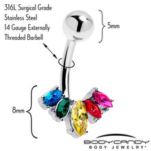 Load image into Gallery viewer, Rainbow Gem Pride Fancy Glam Belly Ring
