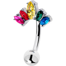 Load image into Gallery viewer, Rainbow Gem Pride Fancy Glam Belly Ring
