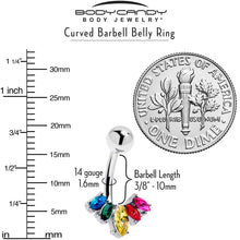 Load image into Gallery viewer, Rainbow Gem Pride Fancy Glam Belly Ring
