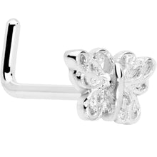 Load image into Gallery viewer, 20G 7mm Butterfly Classic L Shape Nose Ring
