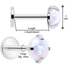 Load image into Gallery viewer, 4mm Synthetic Opal Threadless Flat Back Earrings
