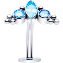 Load image into Gallery viewer, Gem Trio Titanium Push In Threadless Floating Belly Ring
