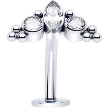 Load image into Gallery viewer, Gem Trio Titanium Push In Threadless Floating Belly Ring
