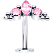 Load image into Gallery viewer, Gem Trio Titanium Push In Threadless Floating Belly Ring
