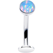 Load image into Gallery viewer, Synthetic Opal Bezel Titanium Threadless Floating Belly Ring
