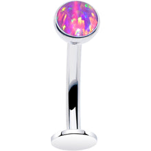 Load image into Gallery viewer, Synthetic Opal Bezel Titanium Threadless Floating Belly Ring

