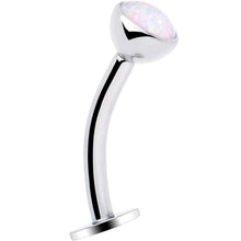 Load image into Gallery viewer, Synthetic Opal Bezel Titanium Threadless Floating Belly Ring
