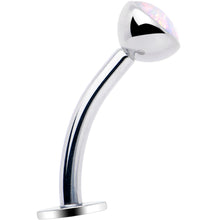 Load image into Gallery viewer, Synthetic Opal Bezel Titanium Threadless Floating Belly Ring

