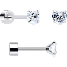 Load image into Gallery viewer, 20G Clear Gem White Orb Butterfly Flatback Earring Set of 6
