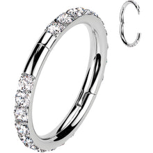 Load image into Gallery viewer, Implant Grade Titanium Forward CZ Double Sided Hoop Segment Ring
