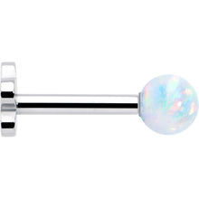 Load image into Gallery viewer, Titanium Reversible Flower Flat Back Stud 18G Synthetic Opal Ball
