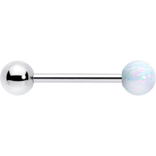 Load image into Gallery viewer, Synthetic Opal Hypoallergenic Titanium Barbell Tongue Ring
