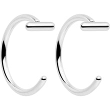 Load image into Gallery viewer, 20G Bar Implant Grade Titanium Open Hoop Earrings
