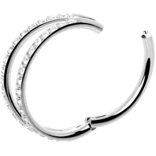 Load image into Gallery viewer, Micro Gem Titanium Hinged Double Nose Hoop
