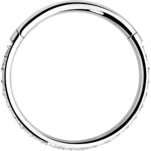 Load image into Gallery viewer, 18G 3/8 Clear CZ Gem Titanium Forward Facing Hinged Segment Ring
