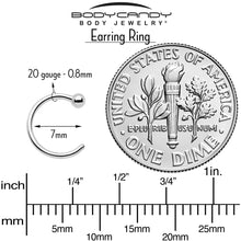 Load image into Gallery viewer, 20G Ball End Implant Grade Titanium Open Hoop Earrings
