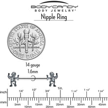 Load image into Gallery viewer, 14G 9/16 Two Tone Halloween Mummy Barbell Nipple Ring Set
