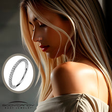 Load image into Gallery viewer, 20G Implant Grade Titanium Triple Sided Micro Gem Hinged Nose Hoop
