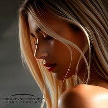 Load image into Gallery viewer, 18G Implant Grade Titanium Triple Sided Micro Gem Hinged Nose Hoop
