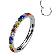 Load image into Gallery viewer, 18G Micro Gem Titanium Hinged Nose Hoop
