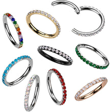 Load image into Gallery viewer, Micro Gem Titanium Hinged Nose Hoop
