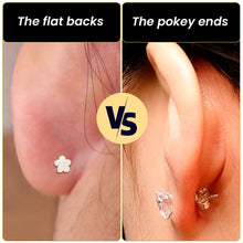 Load image into Gallery viewer, 16G 5/16 Titanium Reversible Flower Threadless Gem Butterfly Labret Tragus
