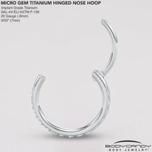 Load image into Gallery viewer, Micro Gem Titanium Hinged Nose Hoop
