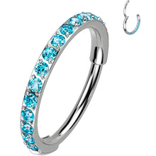 Load image into Gallery viewer, Micro Gem Titanium Hinged Nose Hoop
