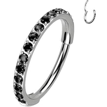 Load image into Gallery viewer, Micro Gem Titanium Hinged Nose Hoop
