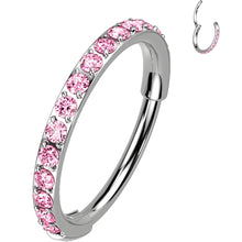 Load image into Gallery viewer, 18G Micro Gem Titanium Hinged Nose Hoop
