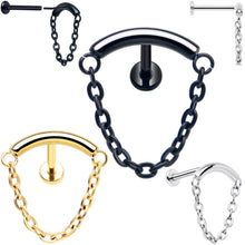Load image into Gallery viewer, 18G 5/16 Titanium Threadless Chain Dangle Hidden Helix Earring
