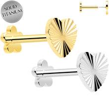 Load image into Gallery viewer, 18G Titanium Flat Back Earring Threadless Reversible Heart
