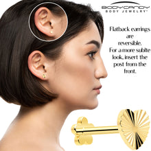 Load image into Gallery viewer, 18G Titanium Flat Back Earring Threadless Reversible Heart
