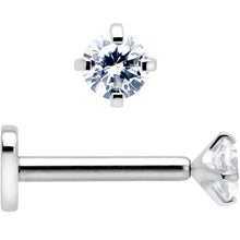 Load image into Gallery viewer, 16G 5/16 Clear CZ Implant Grade Titanium Threadless Reversible Heart Flatback Stud
