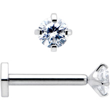 Load image into Gallery viewer, 16G 5/16 Clear Gem Implant Grade Titanium Threadless Reversible Hex Flatback Stud

