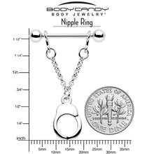 Load image into Gallery viewer, 14G 3/4 Handcuff Chain Dangle Nipple Ring Set
