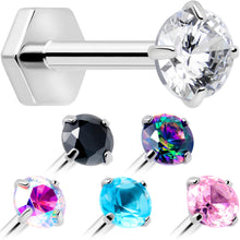 Load image into Gallery viewer, 18G 5/16 CZ Implant Grade Titanium Reversible Threadless Flatback
