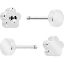 Load image into Gallery viewer, 20G Bar Disc Butterfly Reversible Flower Flat Back Earring Set of 6
