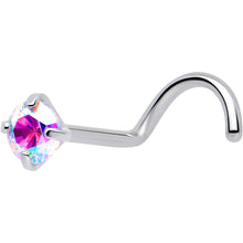 Load image into Gallery viewer, 20G 3mm CZ Prong Set Push-In Threadless Nose Screw Nose Ring
